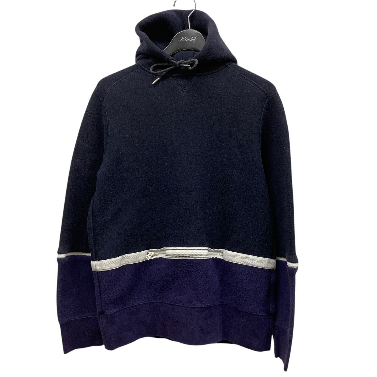sacai(サカイ) 胸ポケットボーダースウェットTシャツ ネイビー