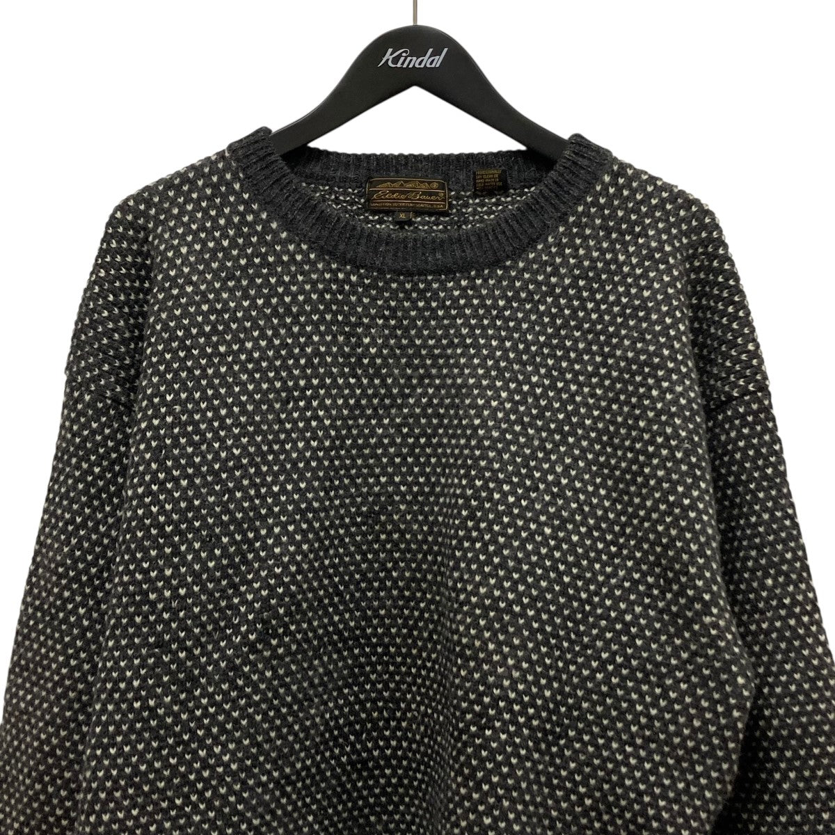 Eddie Bauer(エディーバウアー) 80sバーズアイニット グレー サイズ XL
