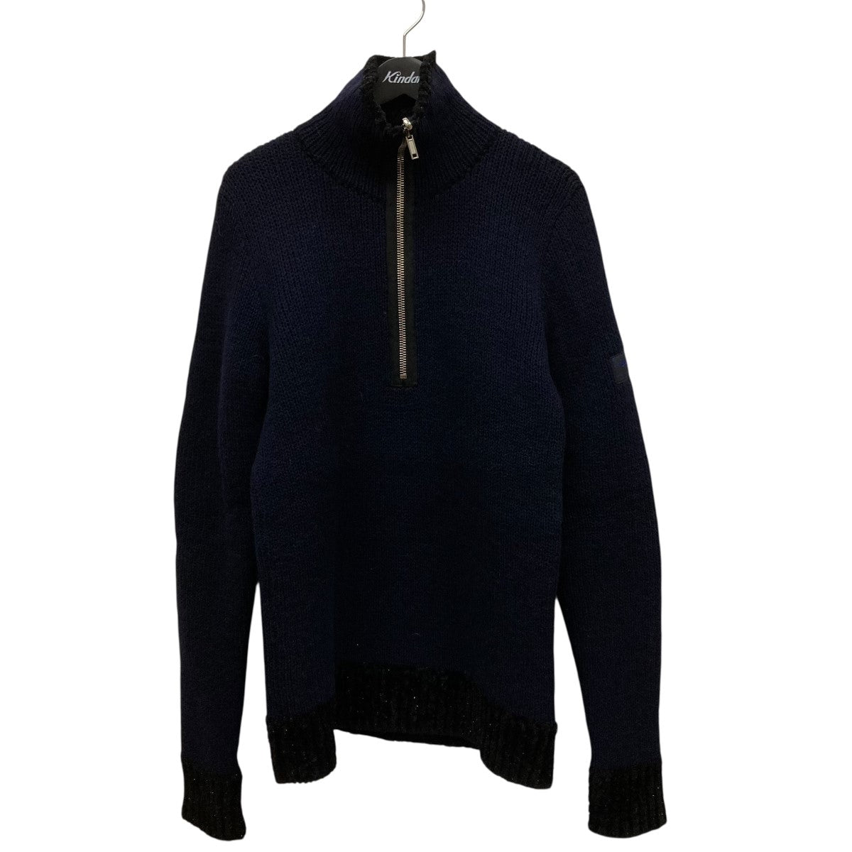 ラフシモンズ ニット L 近年 ブルゾン ハーフジップ イタリア製 ブラウン RAF SIMONS(ラフシモンズ) リバーシブルハーフジップラメニット