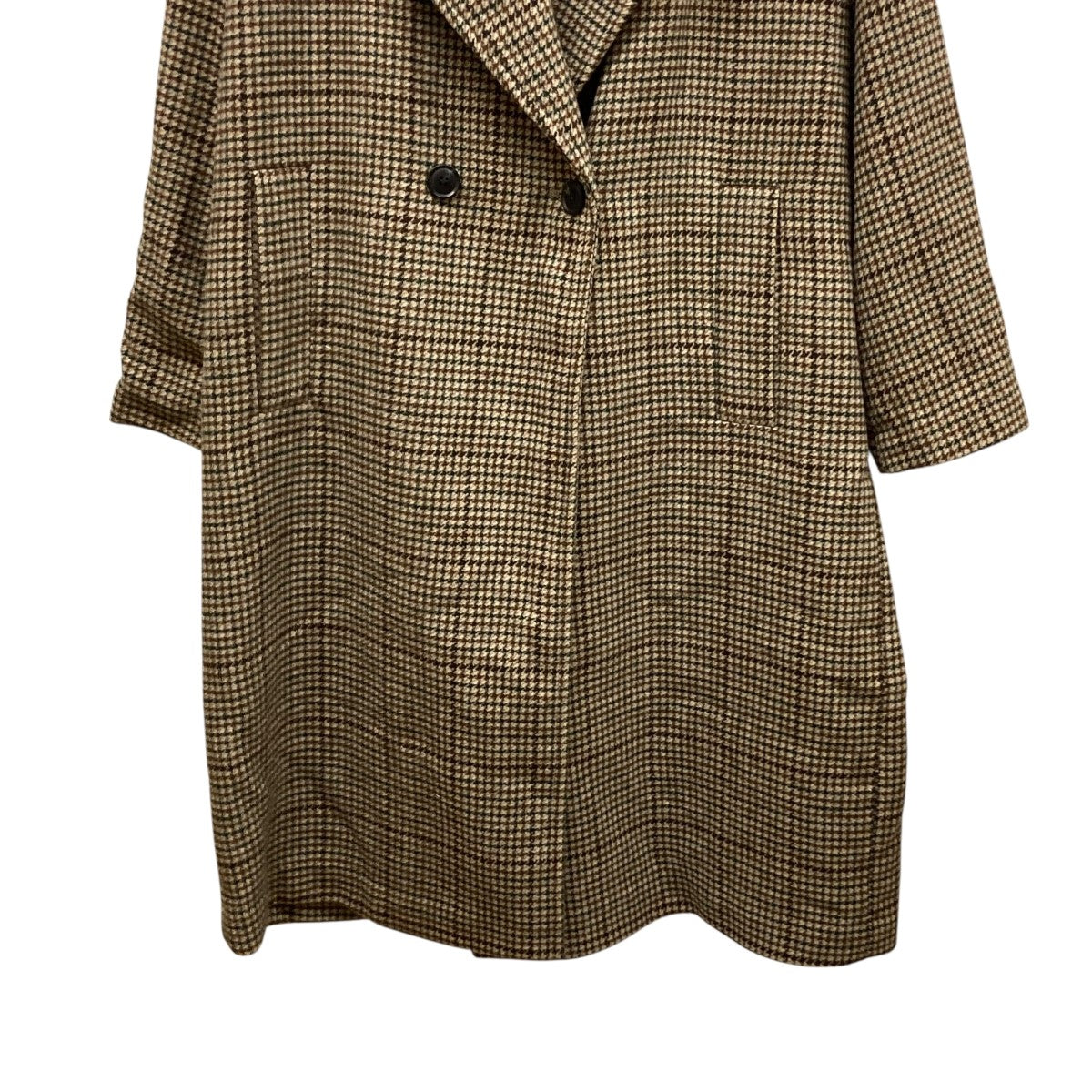 ZARA(ザラ) ダブルブレストチェックコート グレー サイズ S｜【公式