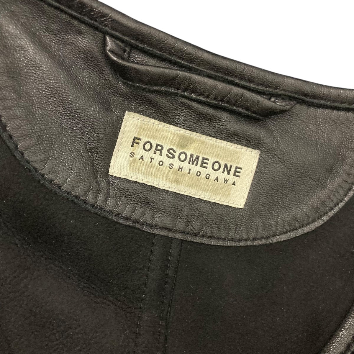 FORSOMEONE ノーカラージャケット　48 黒 FORSOMEONE ノーカラージャケット 48 黒