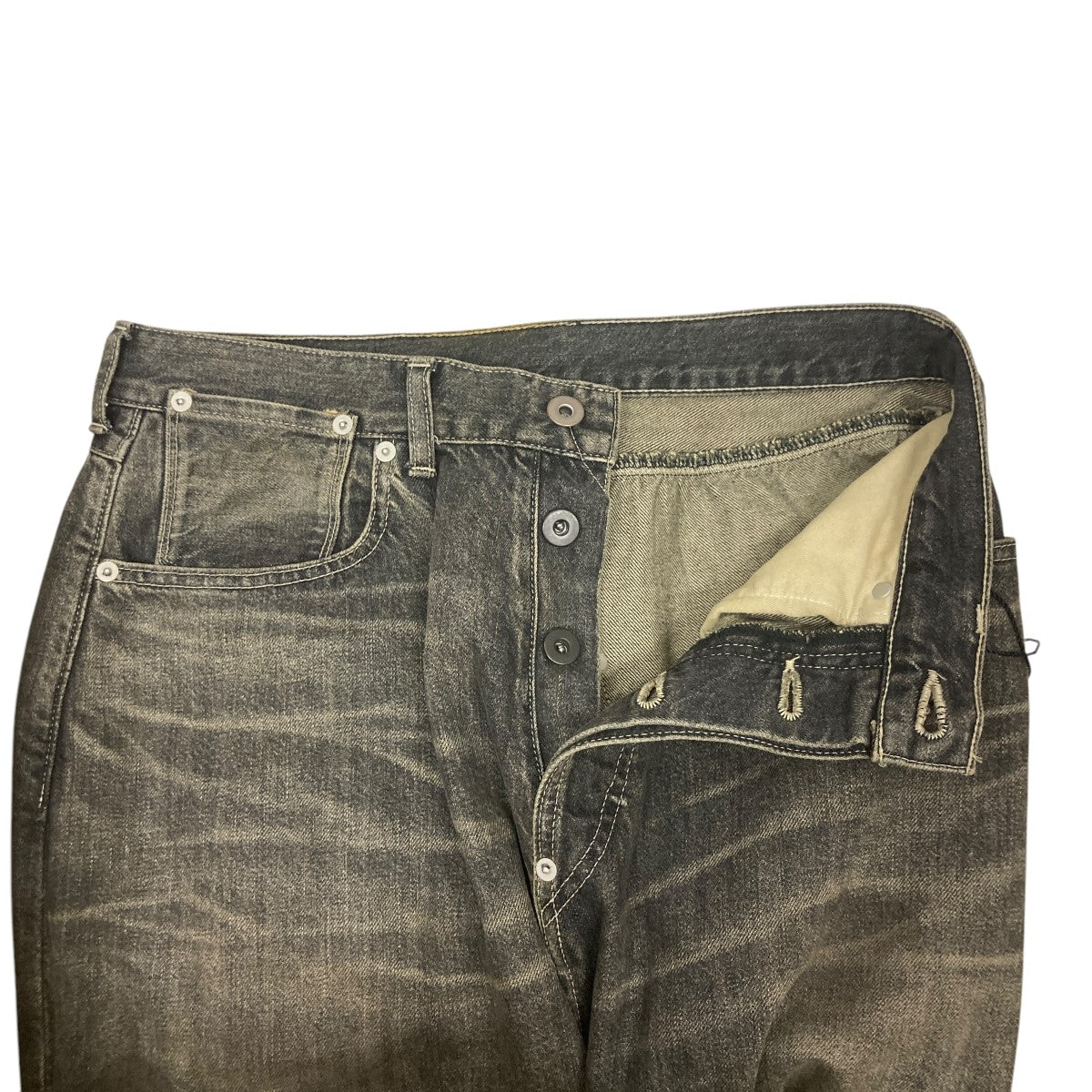 24SS SOPHNET USED ウォッシュ 加工 リネン デニム パンツ M SOPHNET．(ソフネット) 24SSWASHED LINEN DENIM STANDARD PANTS
