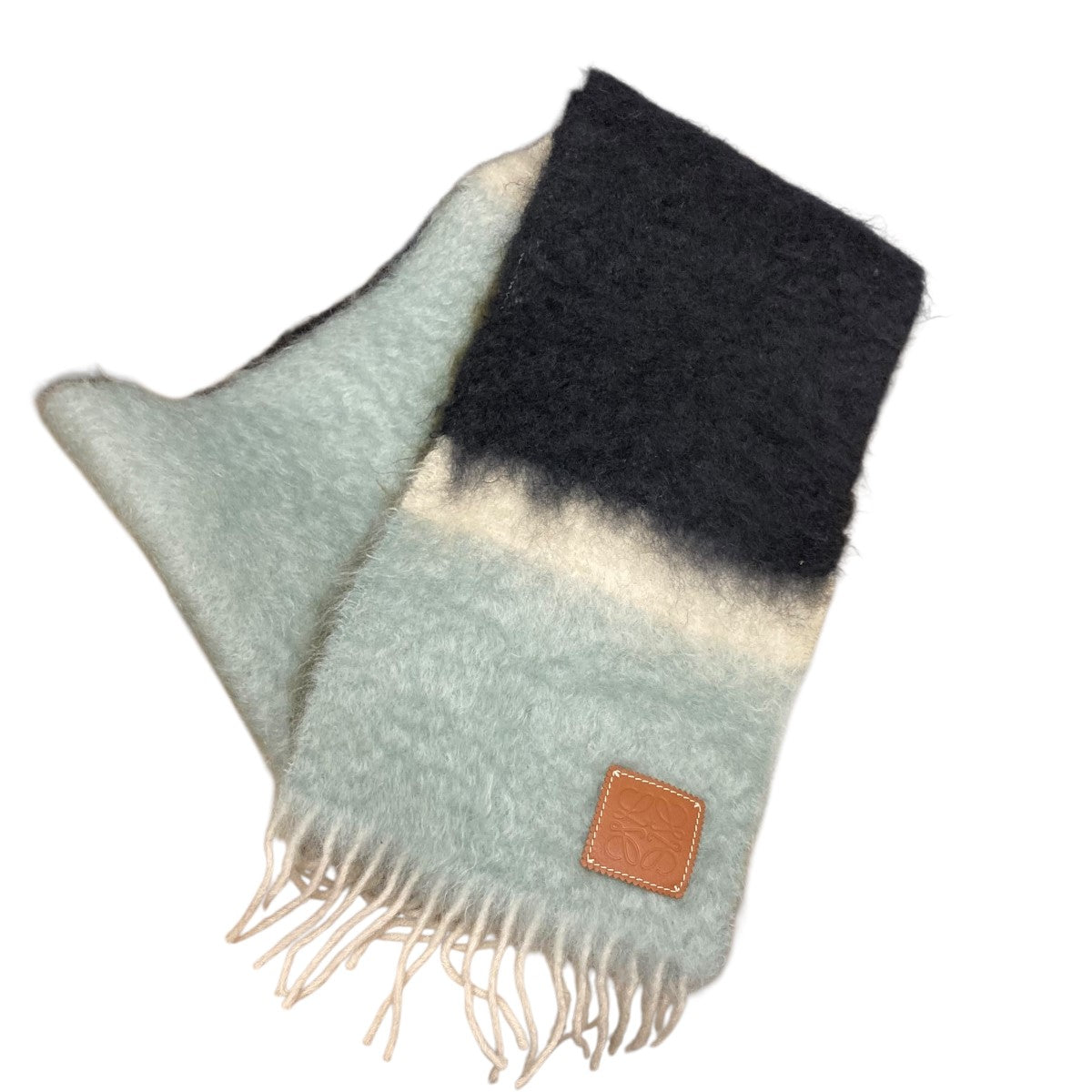 〈中古美品〉LOEWEモヘアマフラー 中古・古着通販】LOEWE (ロエベ) モヘアブレンドアナグラム刺繍