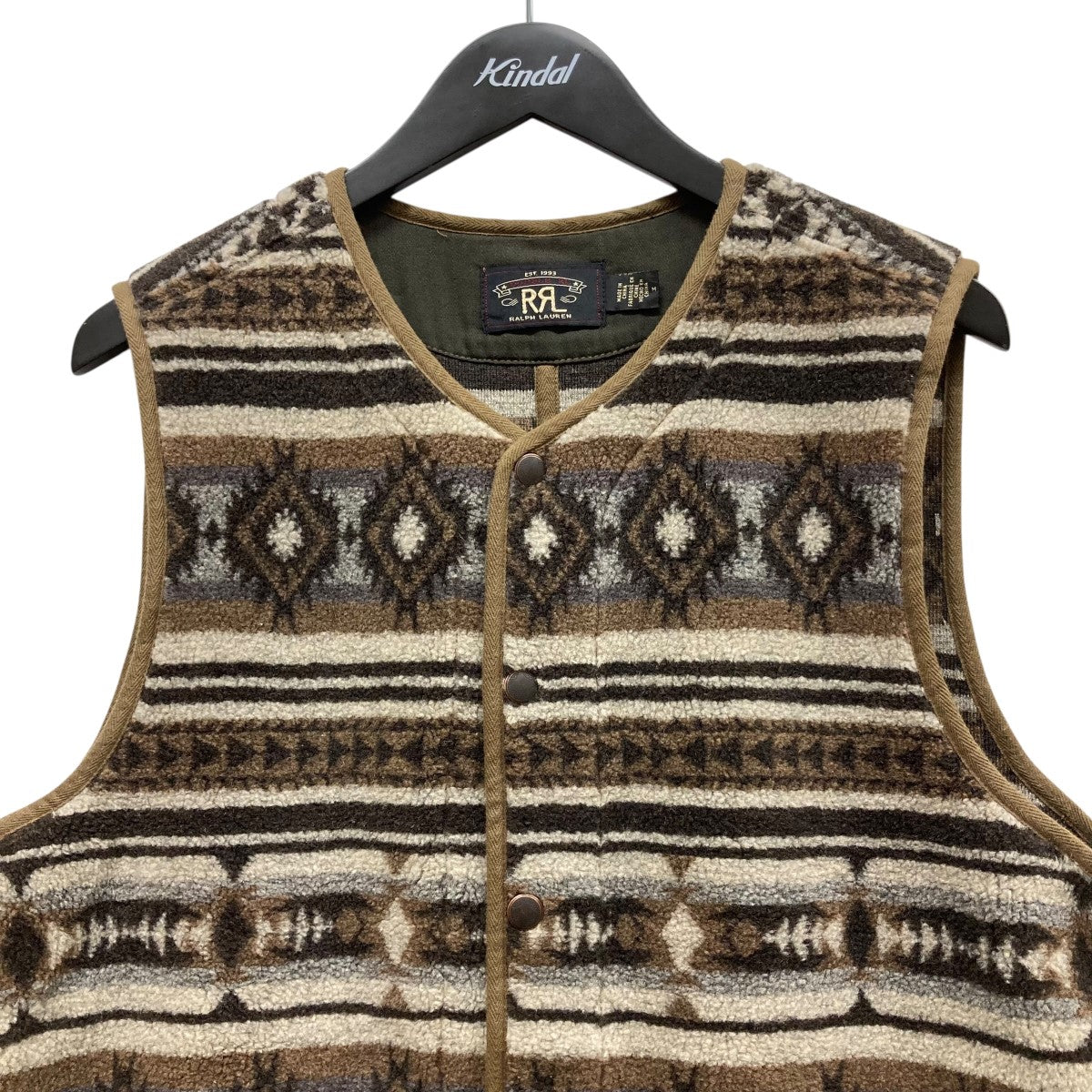 RRL フリース　ベスト RRL（ダブル アール エル）の「プリント インディゴ フリース ベスト