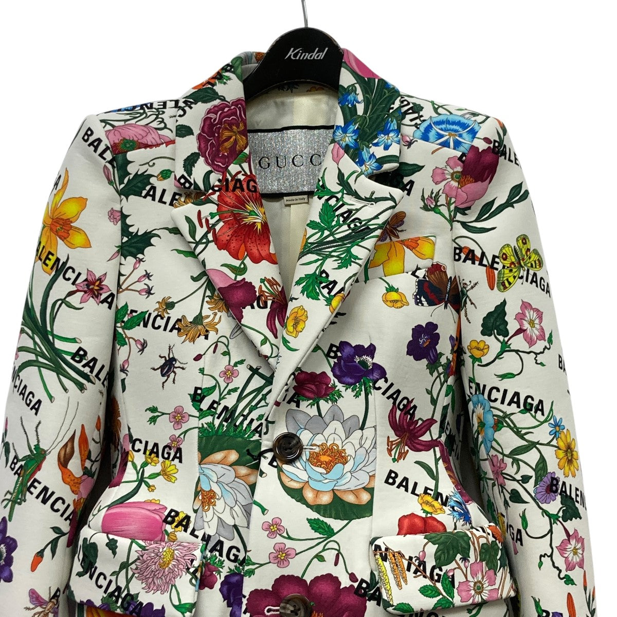 BALENCIAGA×GUCCI 総柄シングルジャケット676217 676217 アイボリー