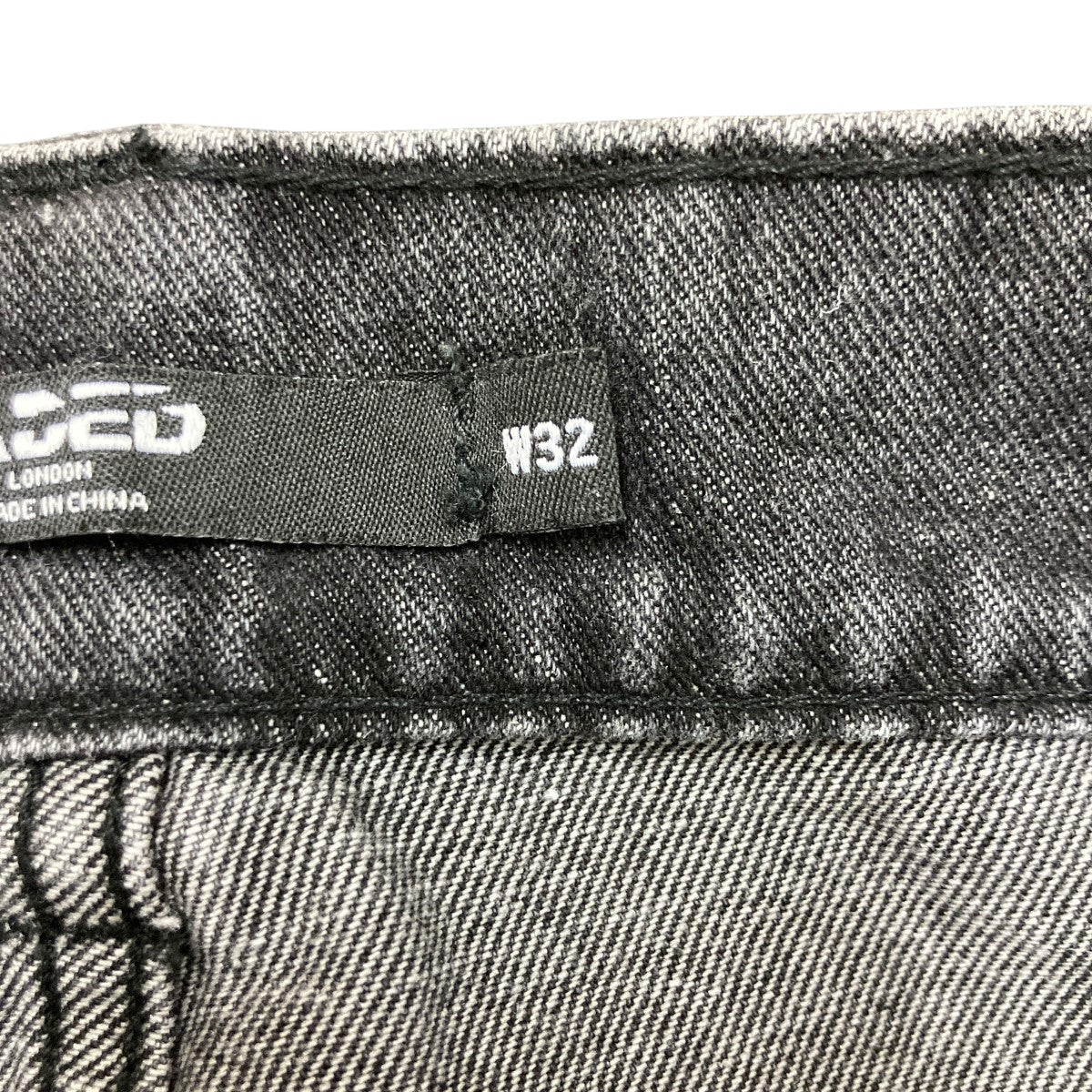 ダメージ加工ワイドデニムパンツ