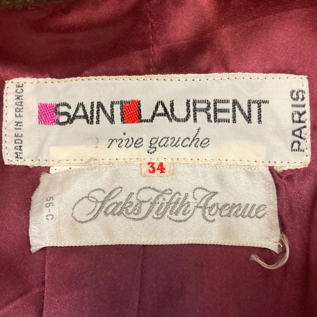 良品　Yves Saint Laurent サンローラン　ノーカラージャケット Saint Laurent Paris(サンローランパリ) ノーカラージャケット56