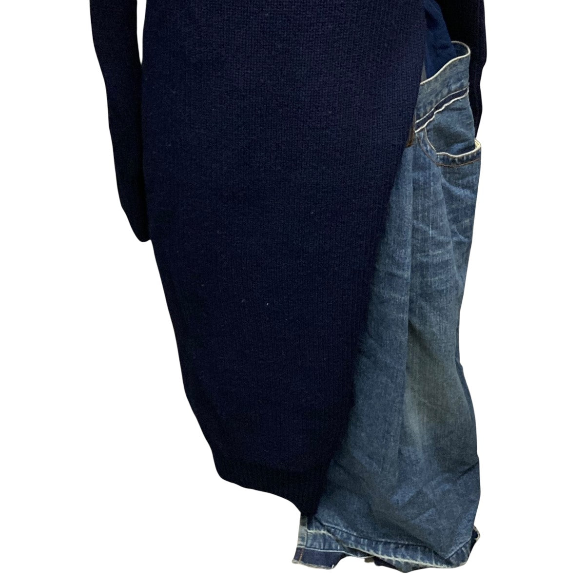 美品　sacai デニム　ワンピース　インディゴ　絞り　パッチワーク　ドッキング sacai(サカイ) デニムドッキングニットワンピース20-05277 20