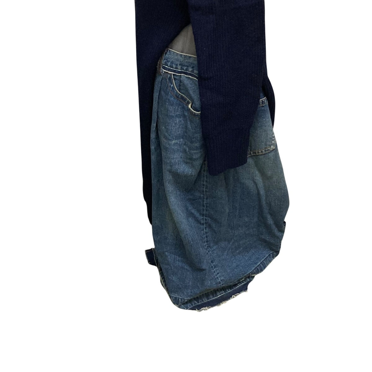 美品　sacai デニム　ワンピース　インディゴ　絞り　パッチワーク　ドッキング sacai(サカイ) デニムドッキングニットワンピース20-05277 20