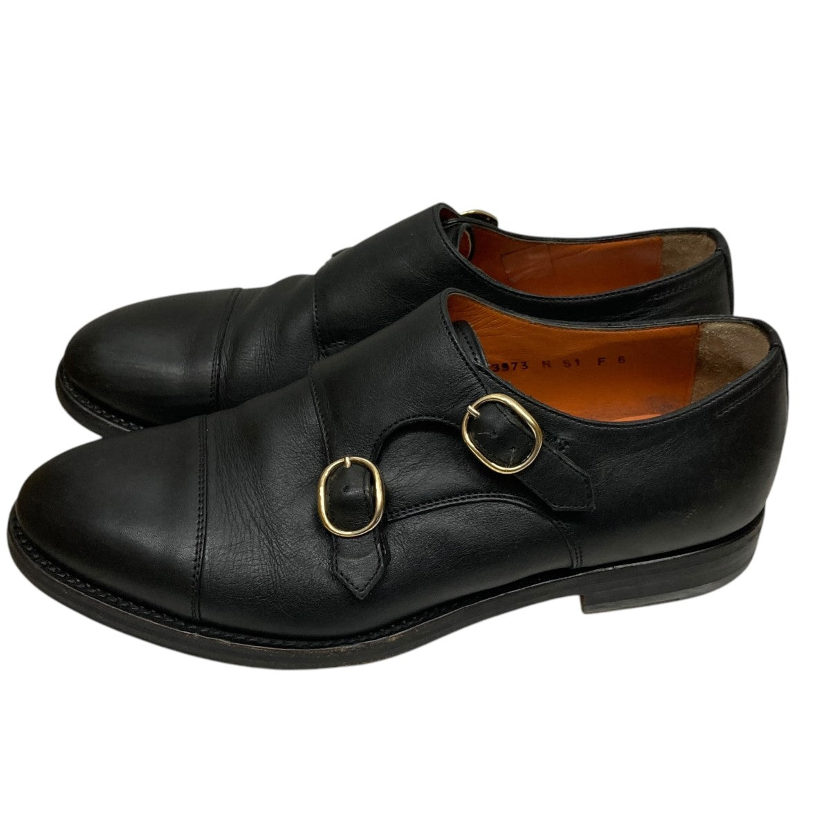 新品 未使用 Santoni ダブルモンクストラップ レザーシューズ