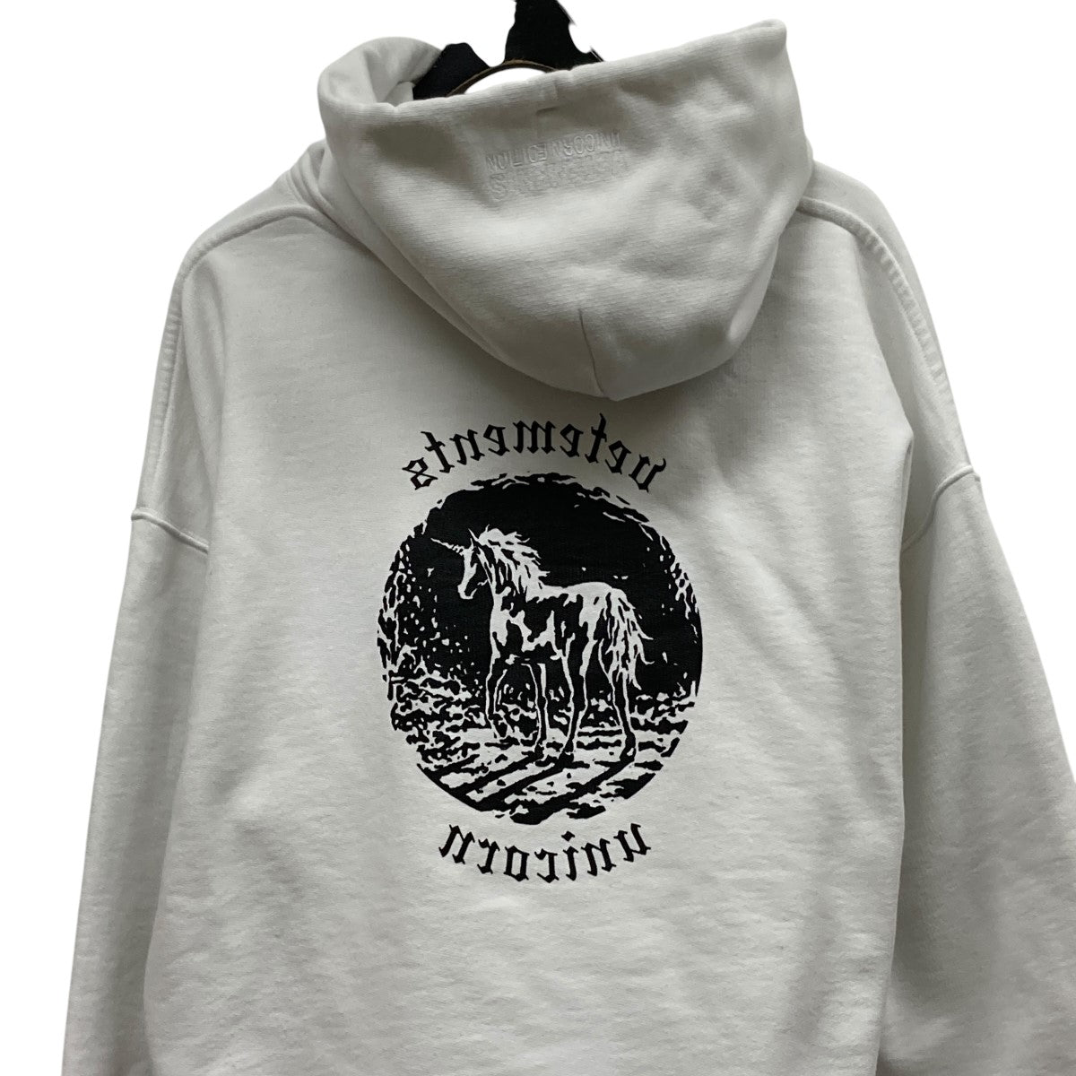 VETEMENTS(ヴェトモン) White unicorn print hoodieユニコーン