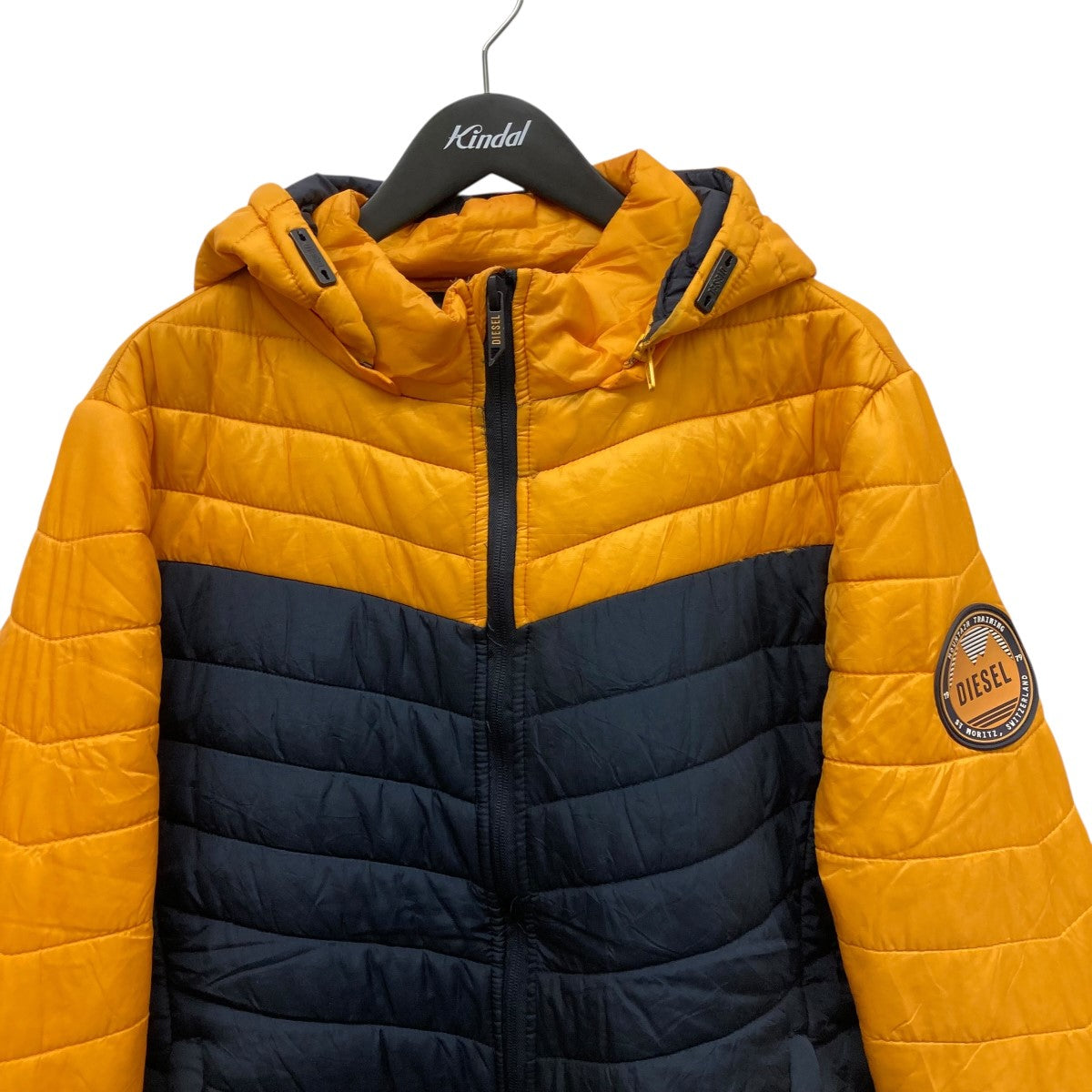 専用♡美品/XL相当◆DIESEL【現行/裏地キルティング◆ボンバージャケット】 DIESEL(ディーゼル) キルティングジャケット ネイビー×イエロー