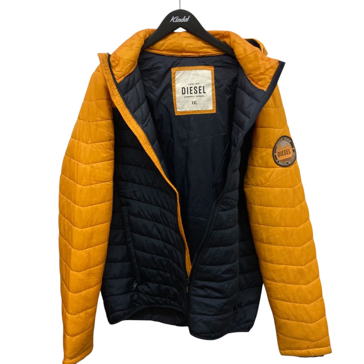 DIESEL(ディーゼル) キルティングジャケット ネイビー×イエロー