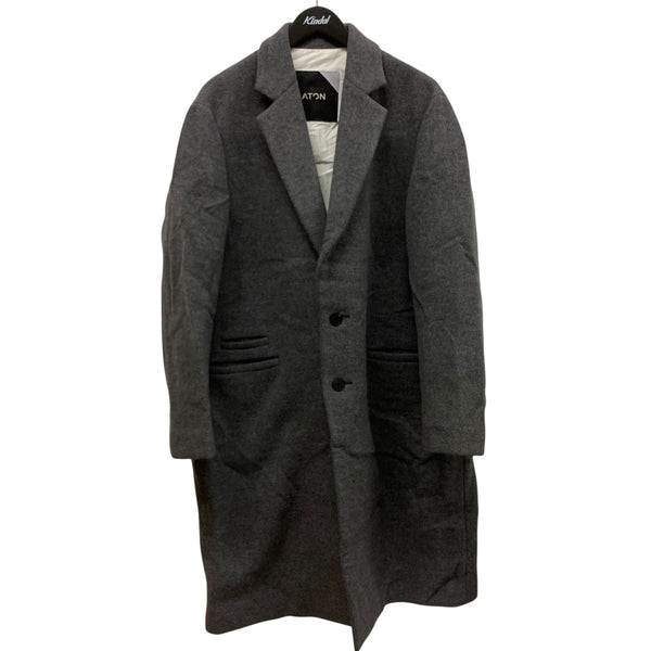 ATON グレー チェスターコート 中古・古着通販】ATON (エイトン) AIR DOUBLE MELTON チェスターコート