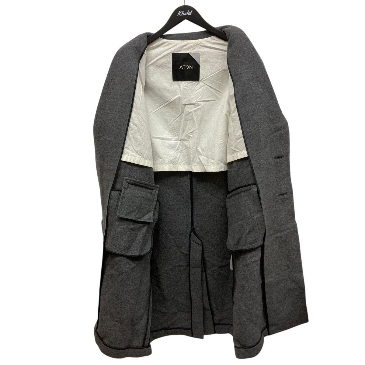 ATON グレー チェスターコート 発送在庫あり】【BL】【AB体】ウールチェスターコート/グレー