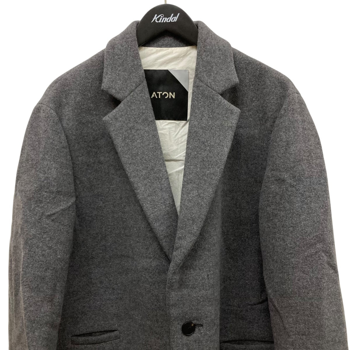ATON チェスターコート グレー 中古・古着通販】ATON (エイトン) AIR DOUBLE MELTON チェスター