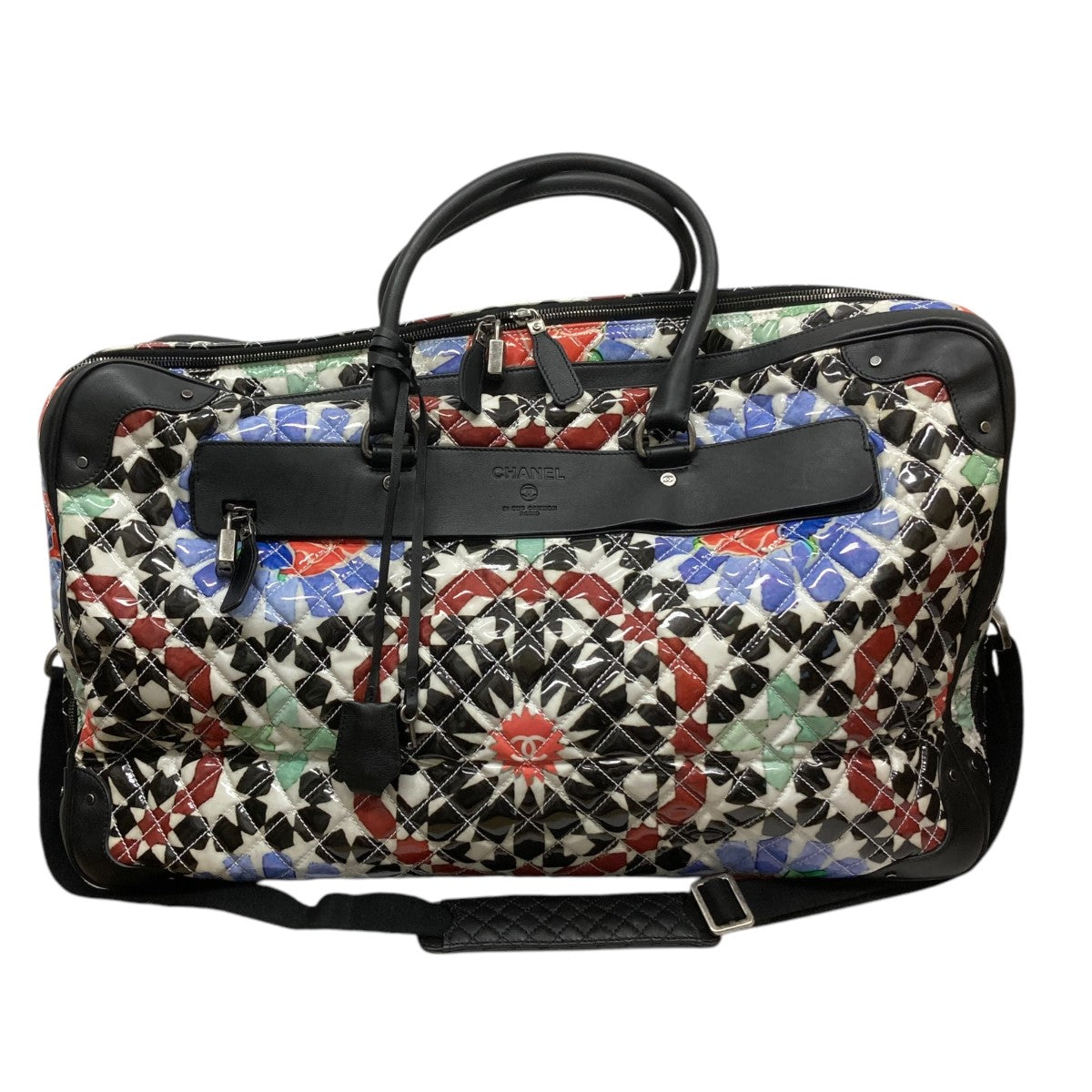 CHANEL コーティングキャンバストラベルバッグダブルジップボストンバッグ 古着・中古-1枚目のアイテム画像