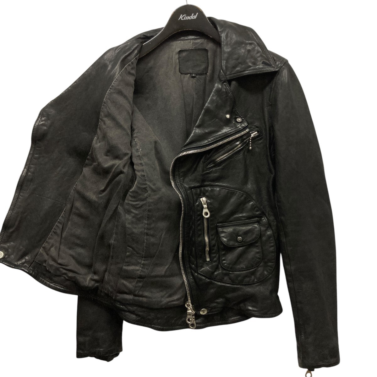 ISAMU KATAYAMA BACKLASH レザーライダースジャケットW1500-03 古着・中古-3枚目のアイテム画像