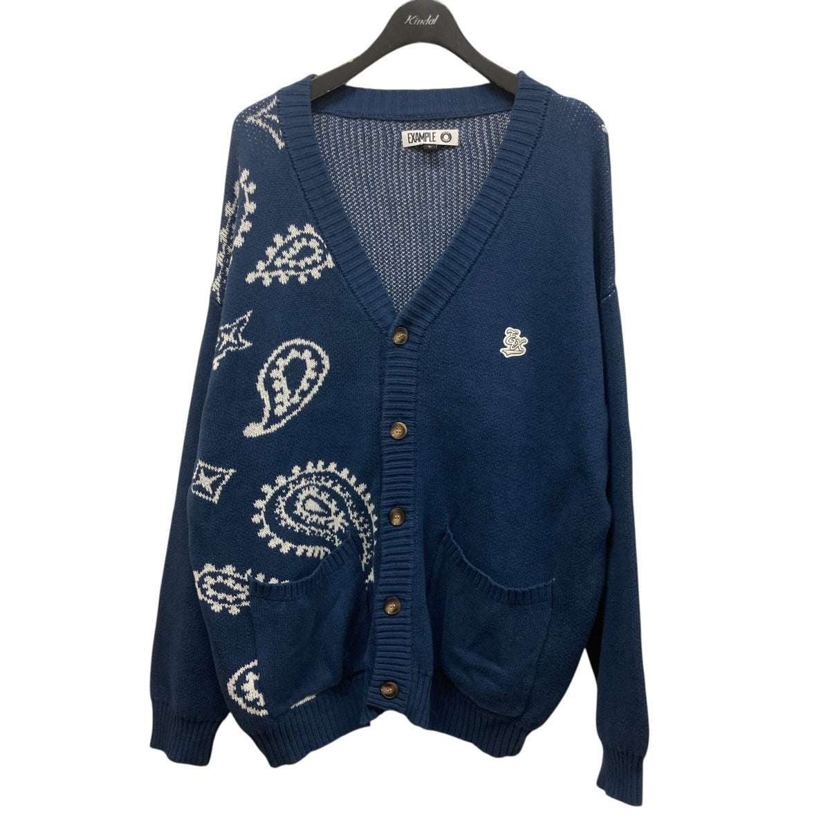 EX KNIT CARDIGAN総柄ニットカーディガン