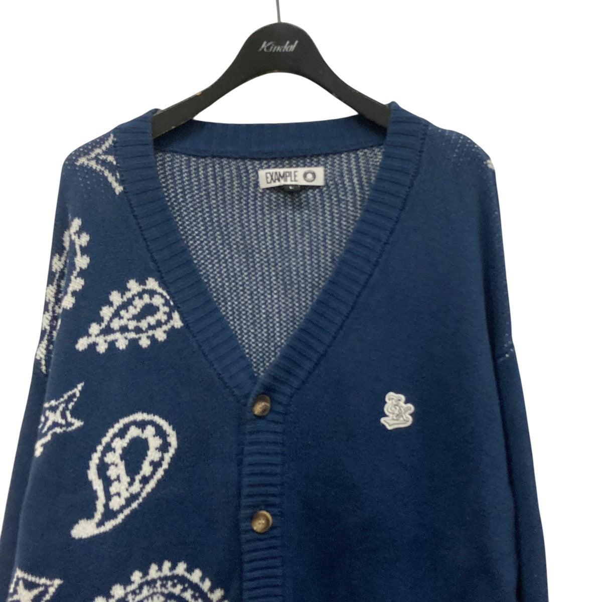 EX KNIT CARDIGAN総柄ニットカーディガン