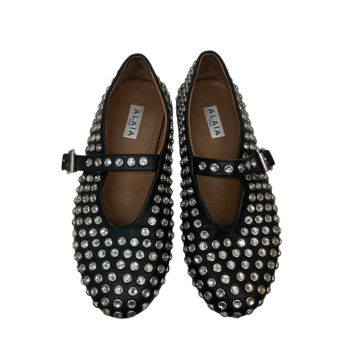 ALAIA(アライア) ラインストーンバレエシューズ ブラック サイズ