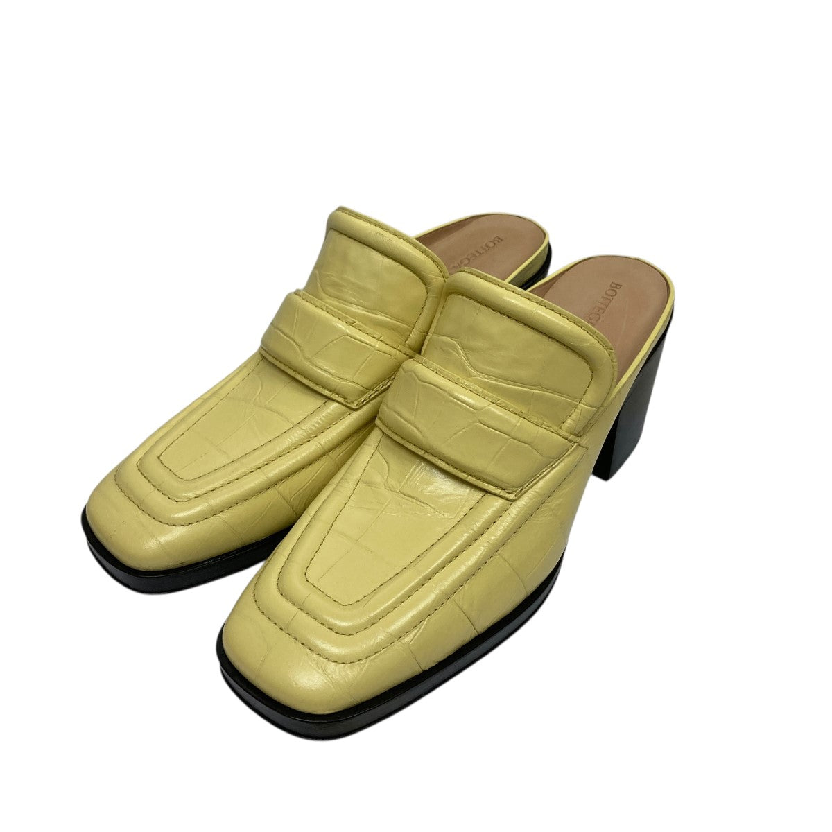 BOTTEGA VENETA ボッテガべネタ ホワイト クロコ型押し ミュール