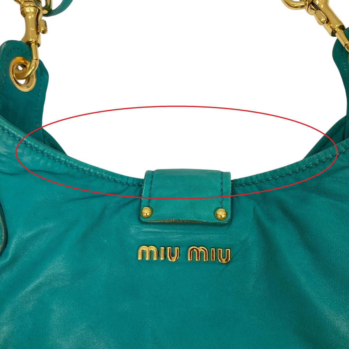 MIU MIU(ミュウミュウ) ハンドバッグ ターコイズ サイズ ONESIZE