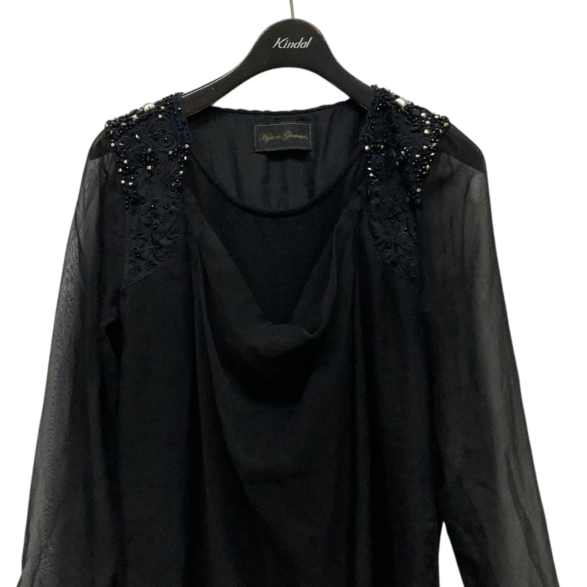 ヒステリックグラマー Hysteric Glamour シアービジューカットソー 012CO04 ブラック サイズ：Free Hysteric Glamour(ヒステリックグラマー) シアービジュー