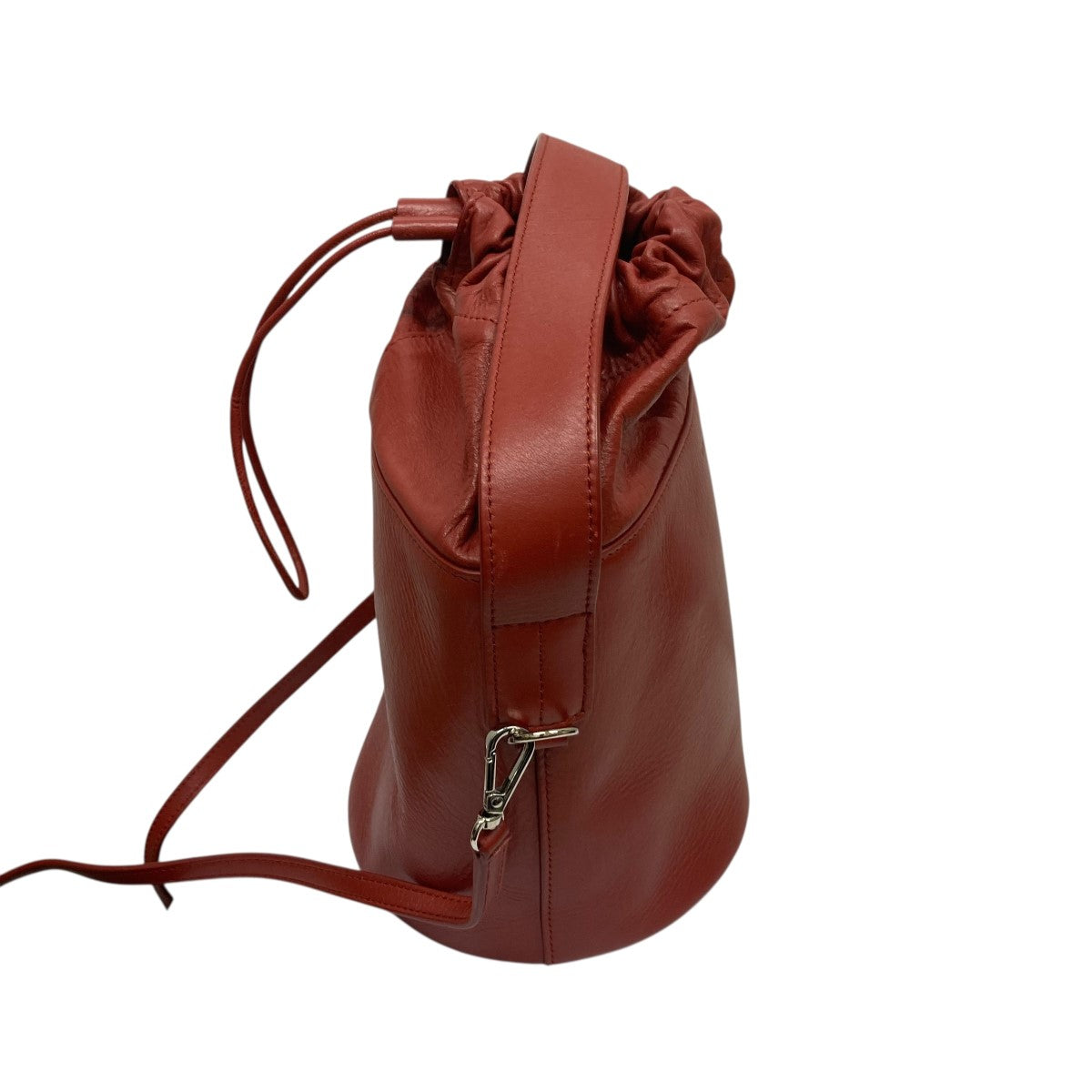 【美品】ジルサンダー　ショルダーバッグ　バケツバッグ　ポーチ付き　レザー JIL SANDER(ジルサンダー) バケツ型ショルダーバッグ レッド