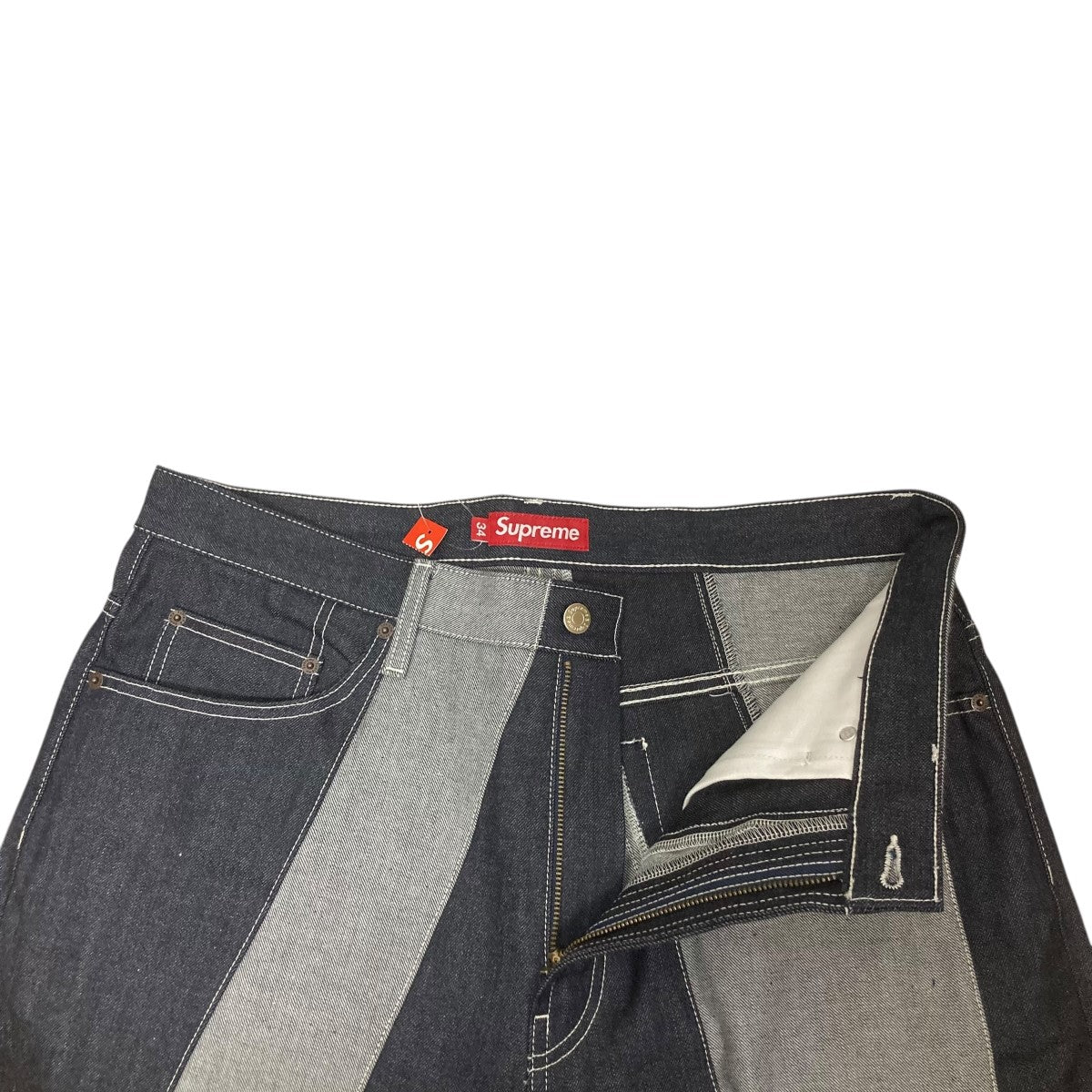 Supreme(シュプリーム) Paneled Stripe Baggy Jean Indigoデニム