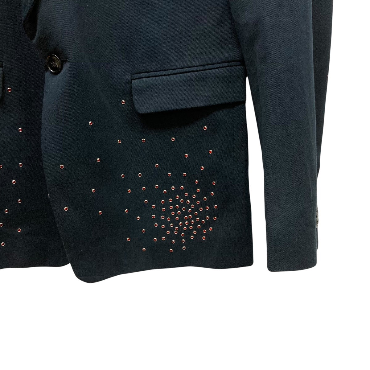 DRIES VAN NOTEN ネイビー テーラードジャケット 46 DRIES VAN NOTEN(ドリスヴァンノッテン) ビジューテーラードジャケット