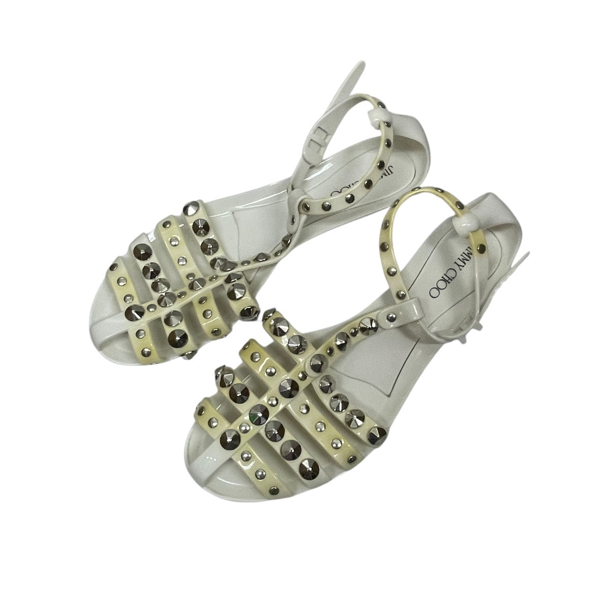JIMMY CHOO(ジミーチュウ) スタッズラバーサンダル アイボリー