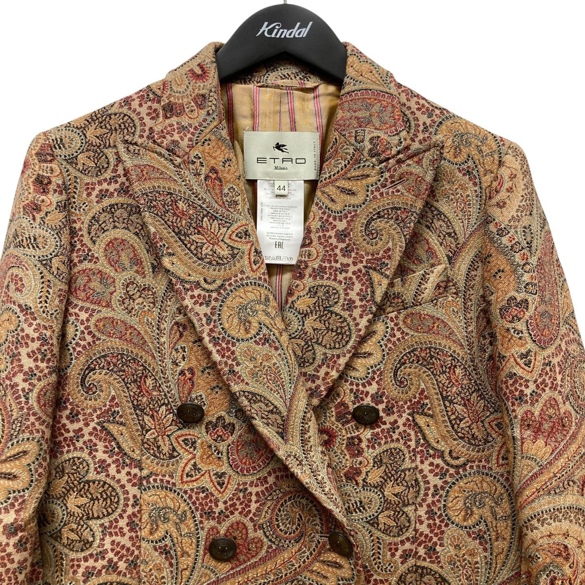 ETRO パープル ハンティングジャケット　タグ付き ETRO(エトロ) ペイズリー柄ダブルジャケット212-18092-0604 212
