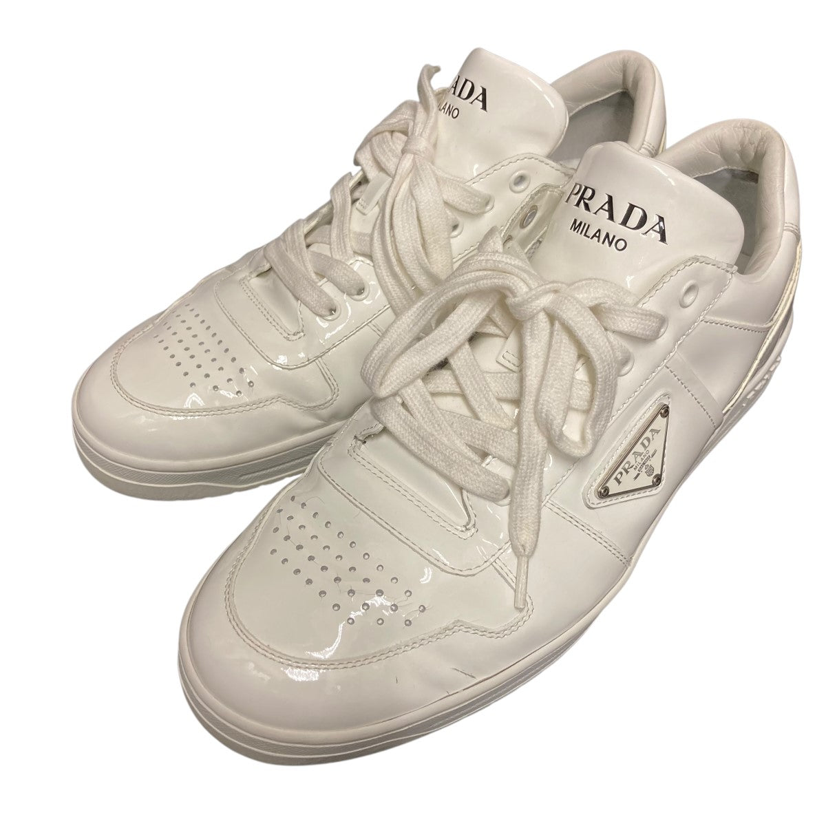 【大人エレガンス】PRADA プラダ レザー スニーカー ベージュ org.jpg