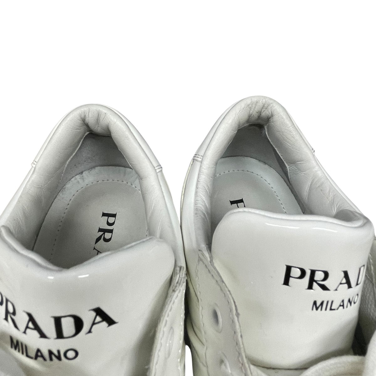 PRADA レザースニーカー　8 1/2 パリ直送!【PRADA】☆レザーxナイロン ハイトップスニーカー