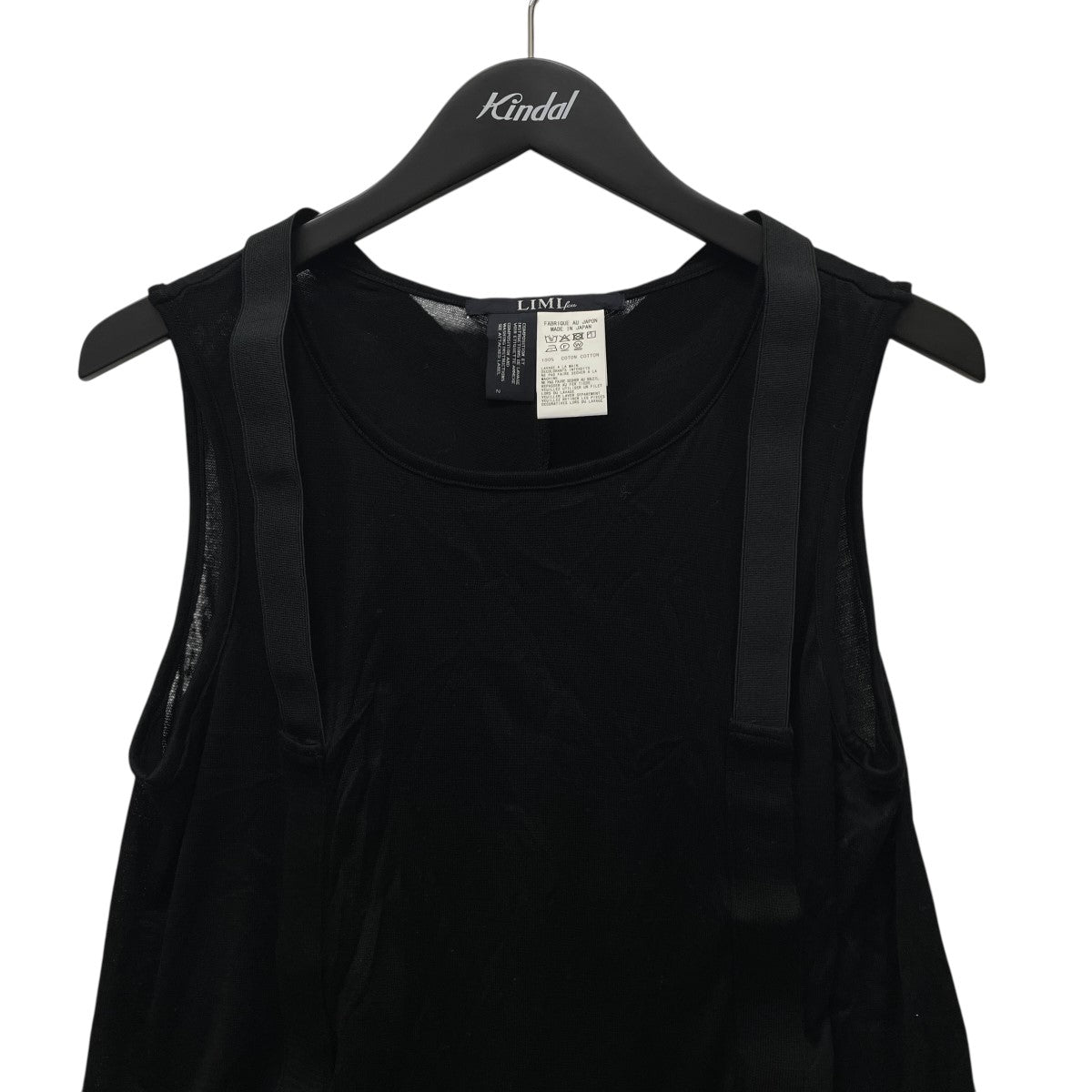 LIMI feu(リミフゥ) PARALLELED PLAIN STITCH SUSPENDER TANK TOP