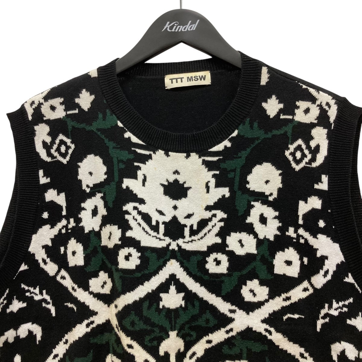 TTT MSW(ティーモダンストリートウエア) 総柄ニットベストTTT-2021SS