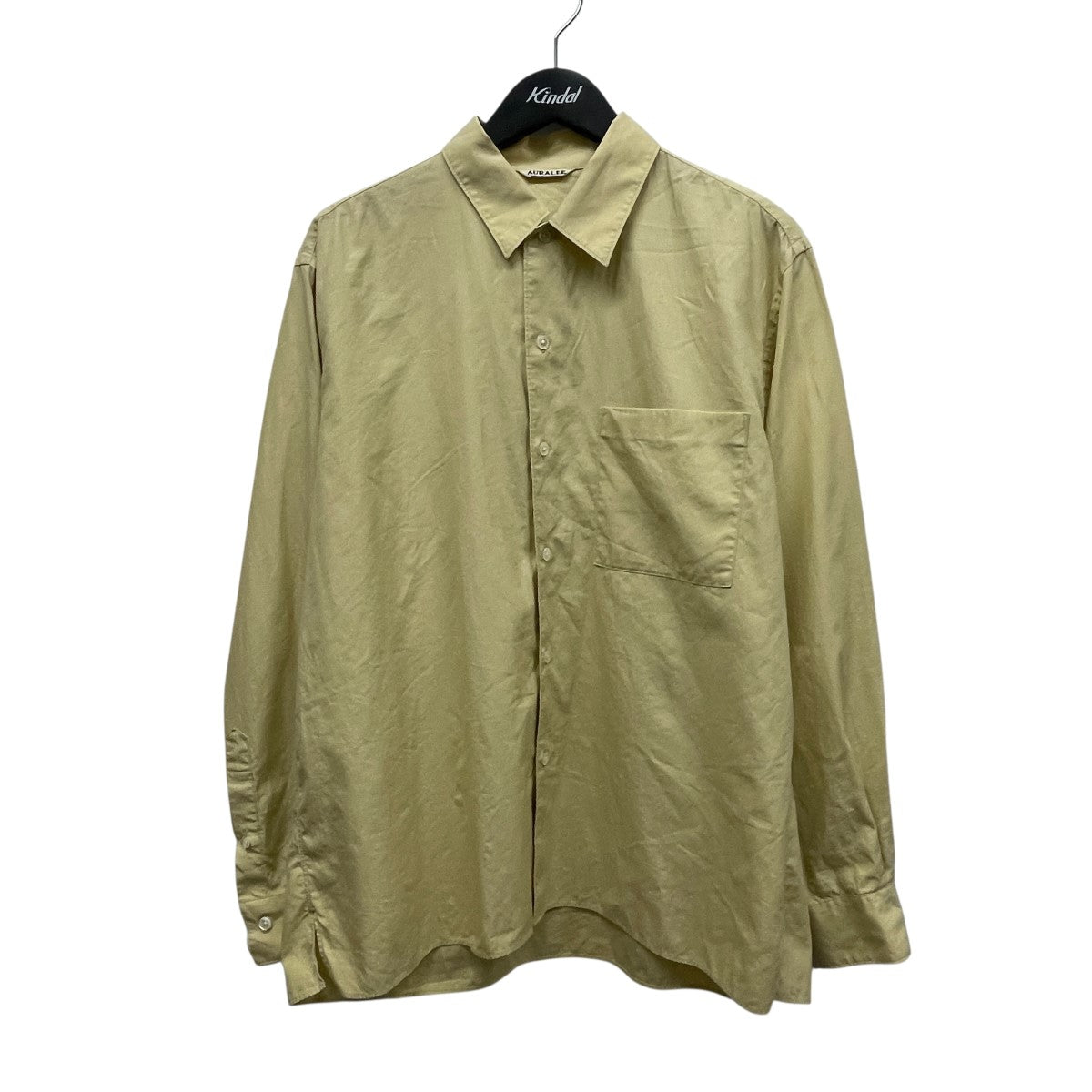 オーラリー WASHED FINX HERRINGBONE 半袖 カーキ rh6 AURALEE / オーラリー | WASHED FINX HERRINGBONE HALF SLEEVED