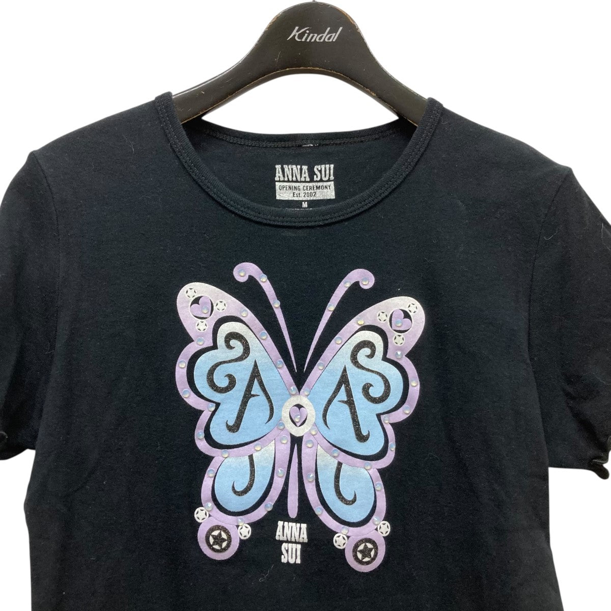 アナスイ×オープニングセレモニー ANNA SUI×OPENING CEREMONY プリントカットソー 6605．KK  BE ブラック サイズ：M ANNA SUI×OPENING CEREMONY プリントカットソー6605.KK BE 6605
