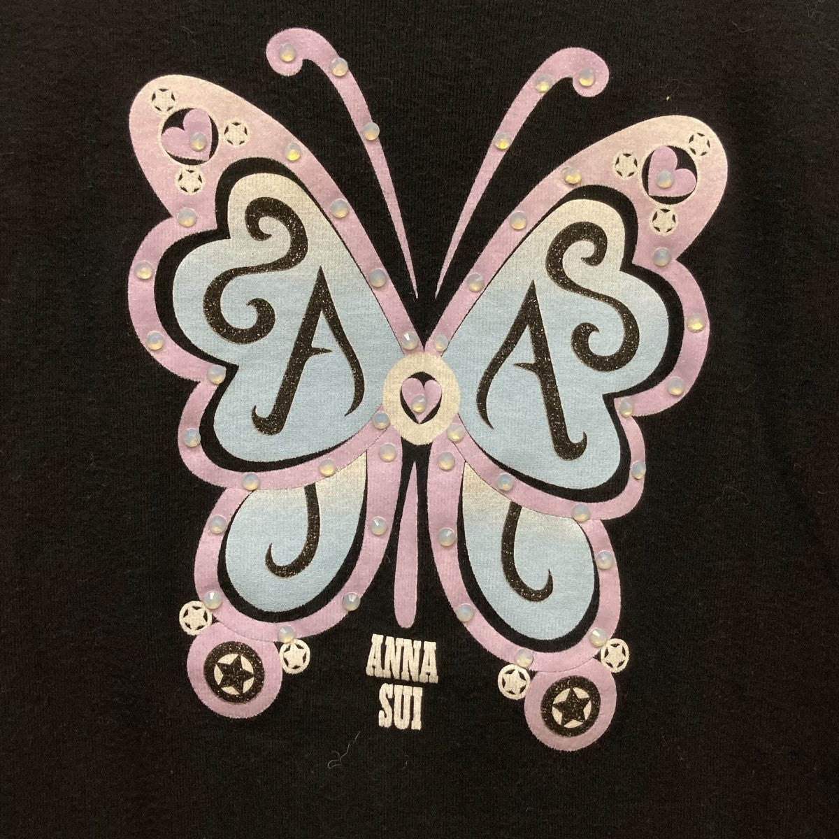 アナスイ×オープニングセレモニー ANNA SUI×OPENING CEREMONY プリントカットソー 6605．KK  BE ブラック サイズ：M ANNA SUI×OPENING CEREMONY プリントカットソー6605.KK BE 6605