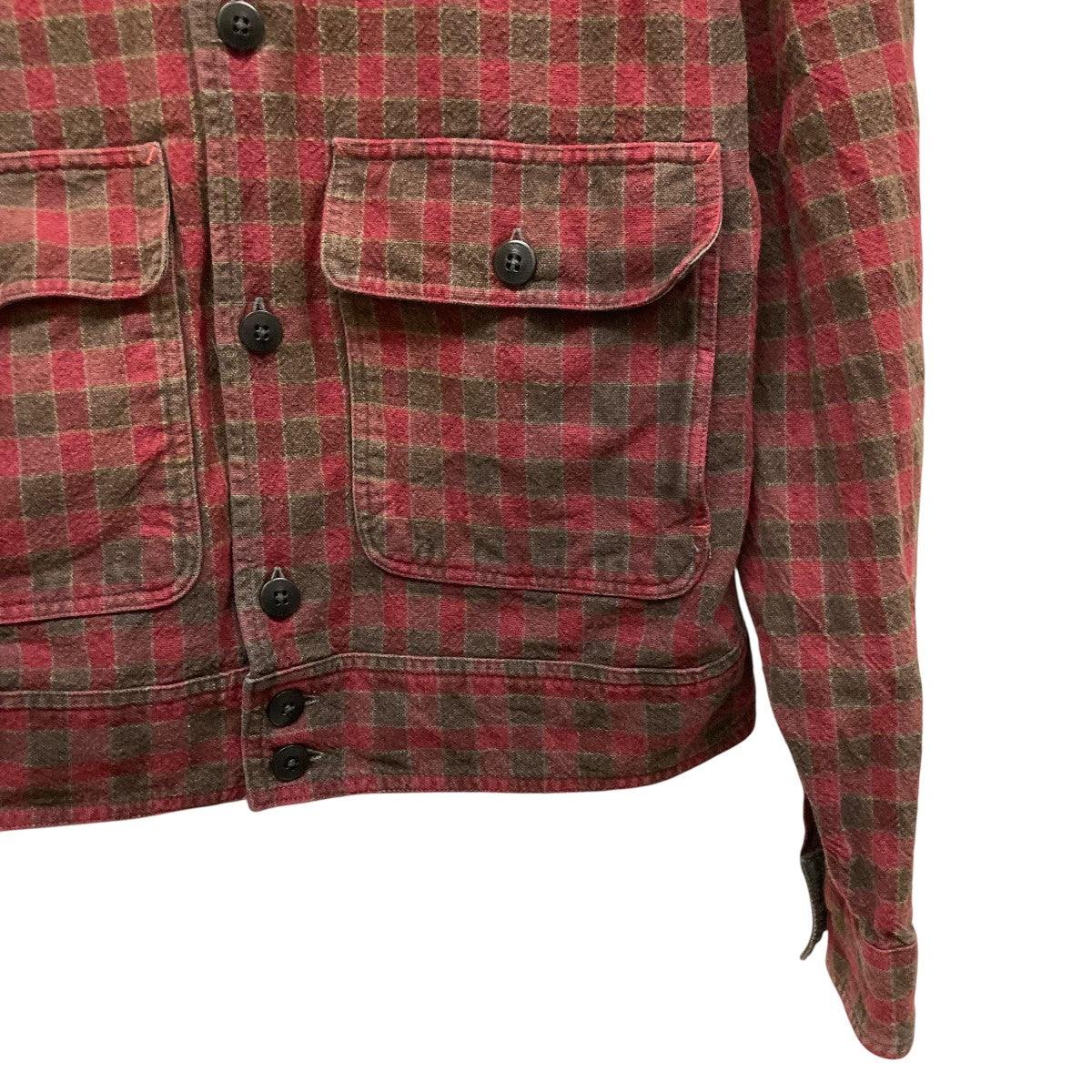 美品 RRL オリーブ色 ボタン付きシャツジャケット 000000002700.jpg