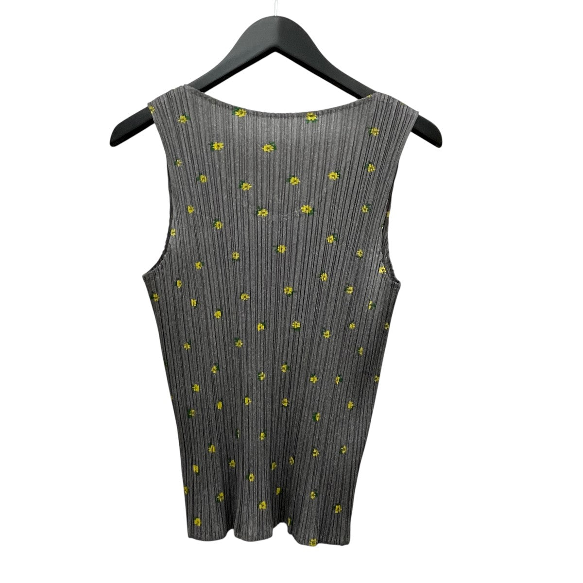 【値下げ】PLEATS PLEASE プリーツ花柄ノースリーブカットソー PP22-JK752 グレー サイズ：4 (中目黒店) PLEATS PLEASE(プリーツプリーズ) プリーツ花柄ノースリーブ