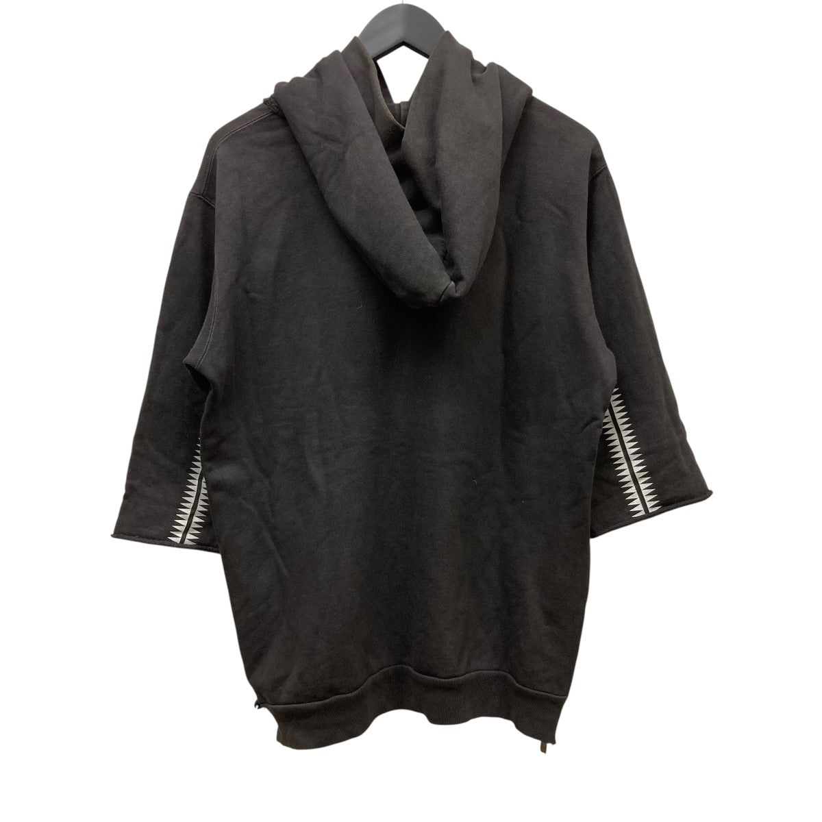 UNDERCOVER / パーカー/2/コットン/BLK/UCQ4805-2/※汚れ有 UNDERCOVER(アンダーカバー) 五分丈サイドジッププリントパーカー