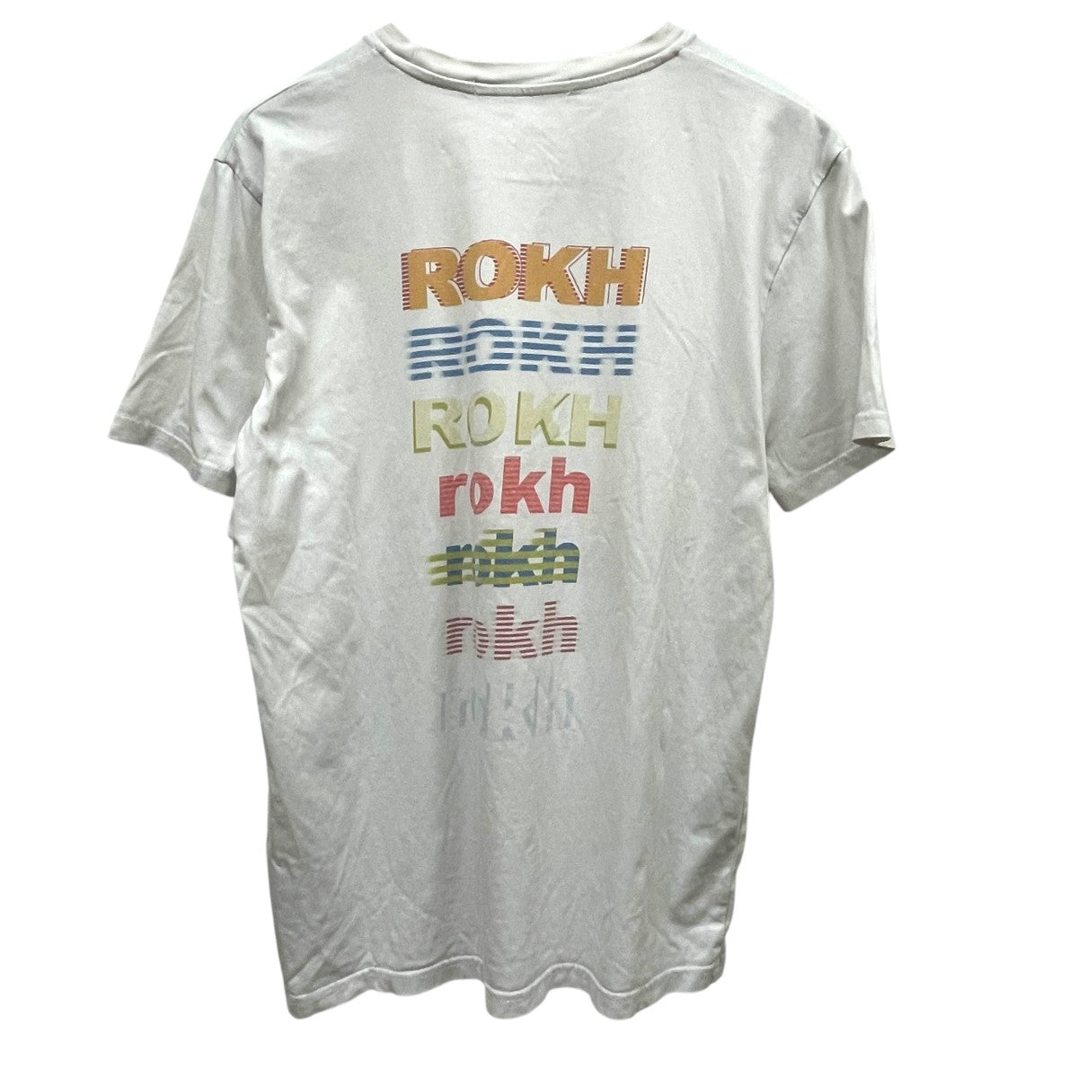ロク rokh rokh Neon Logo Print T-Shirt ロゴプリントTシャツ R9CA19 ホワイト サイズ：M rokh(ロク) rokh Neon Logo Print T-ShirtロゴプリントTシャツ