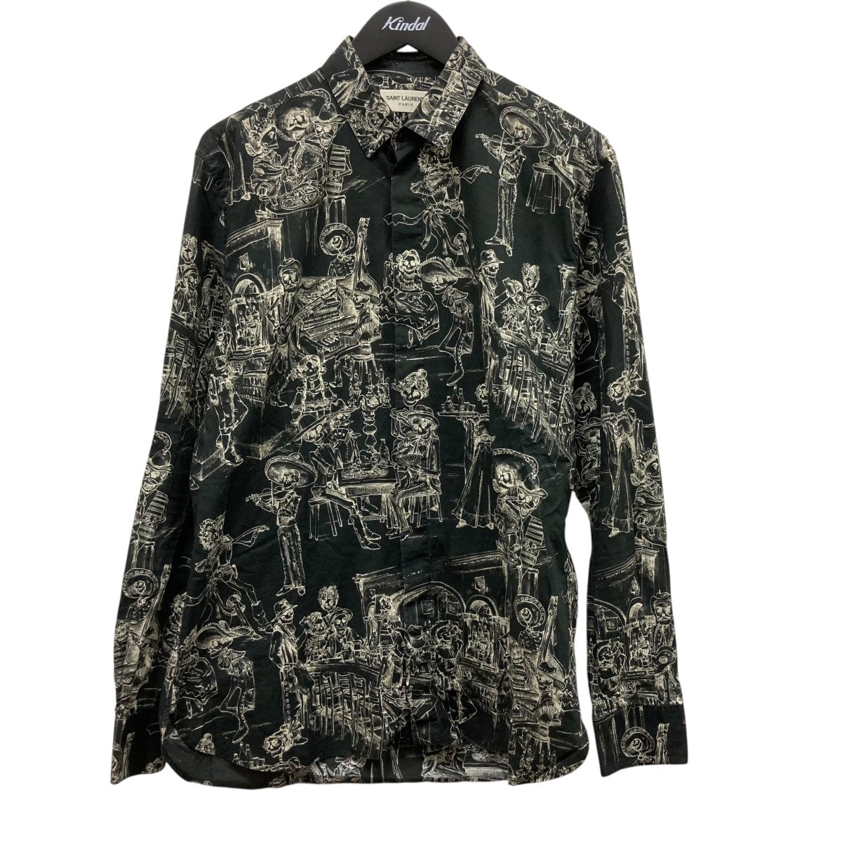 Saint Laurent Paris skelton shirtスケルトンシャツ 古着・中古-1枚目のアイテム画像