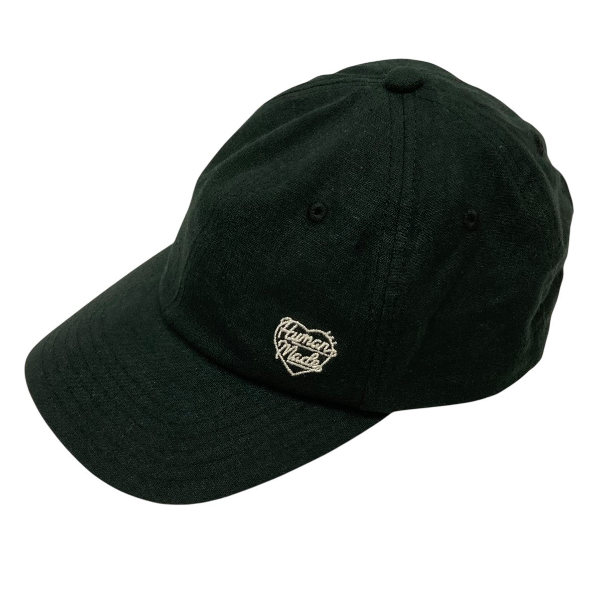 HUMAN MADE ブラック キャップ HM29GD046 HUMAN MADE(ヒューマンメイド) 6PANEL LINEN CAPハート刺しゅう