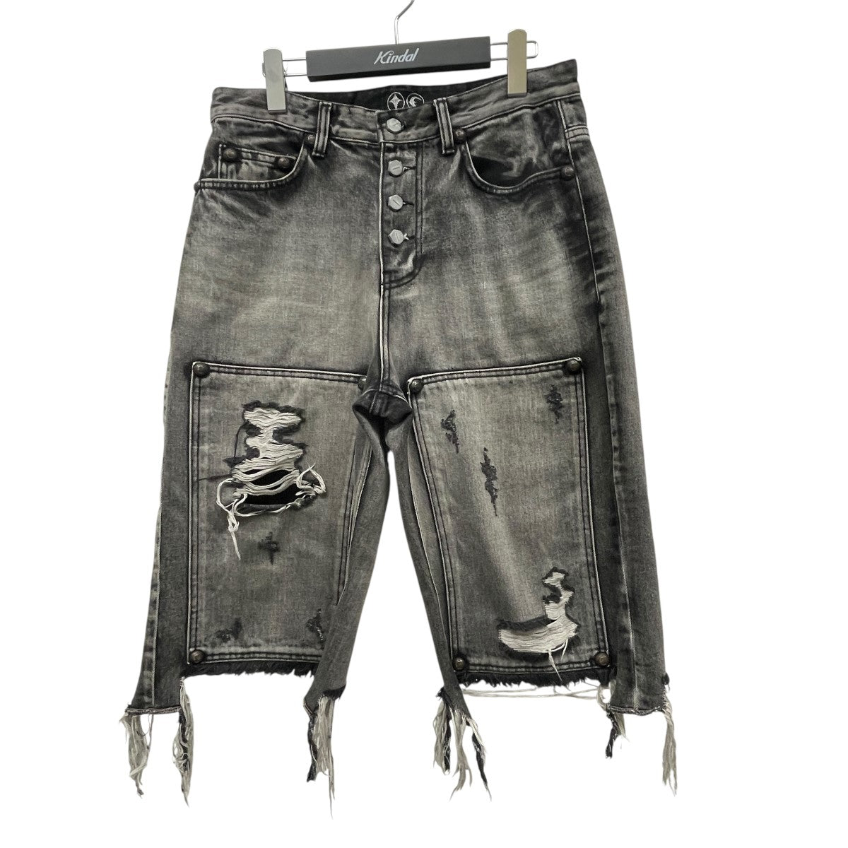 THUG CLUB DOUBLE KNEE DAMAGE SHORTSダブルニーデニムハーフパンツTC24PT0302 古着・中古-1枚目のアイテム画像
