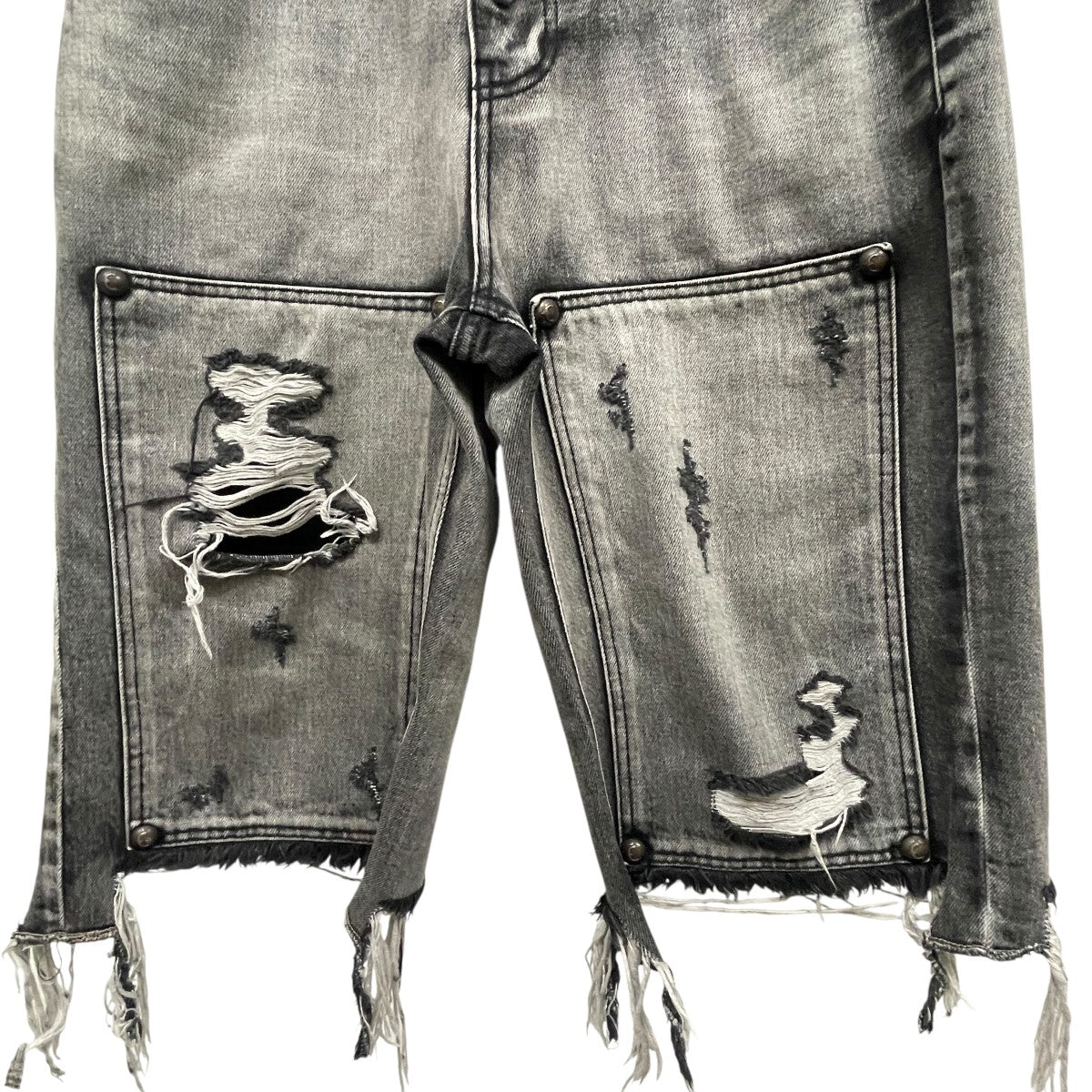 THUG CLUB DOUBLE KNEE DAMAGE SHORTSダブルニーデニムハーフパンツTC24PT0302 古着・中古-5枚目のアイテム画像