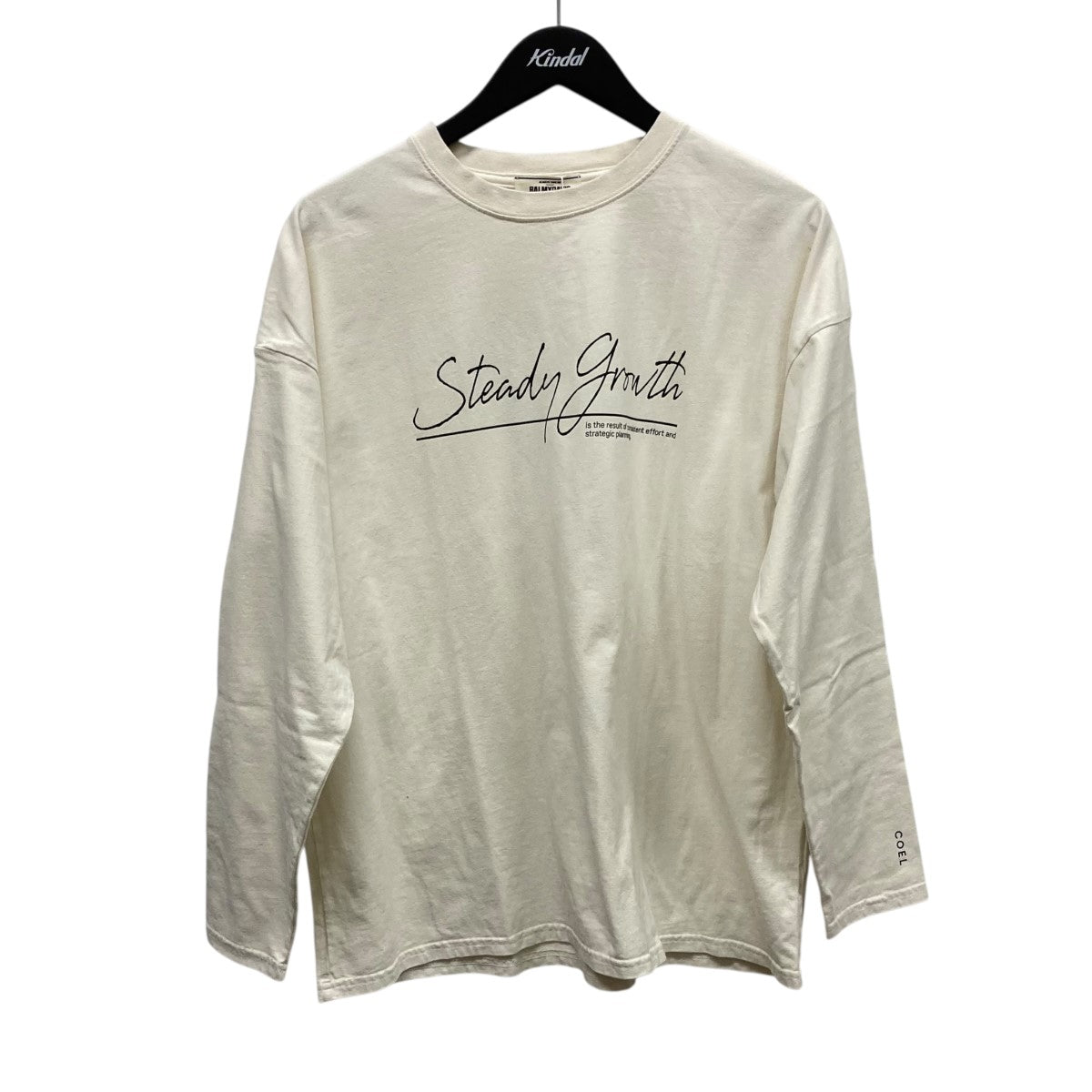 コエル COEL×BALMYDAY’S ロゴプリントロングＴシャツ 185105066 ホワイト サイズ：FREE COEL×BALMYDAY'S ロゴプリントロングTシャツ185105066