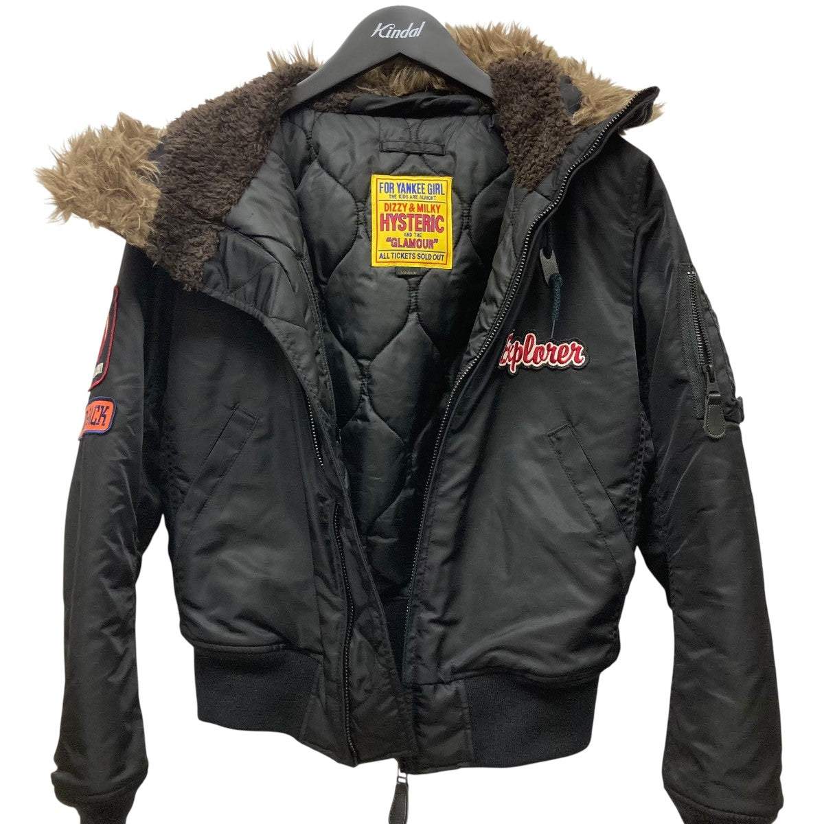 極美品 ヒステリックグラマー レオパード ボンバージャケット ファー付き L相当 ヒステリックグラマー レオパード（豹柄） ブルゾン 〜90s